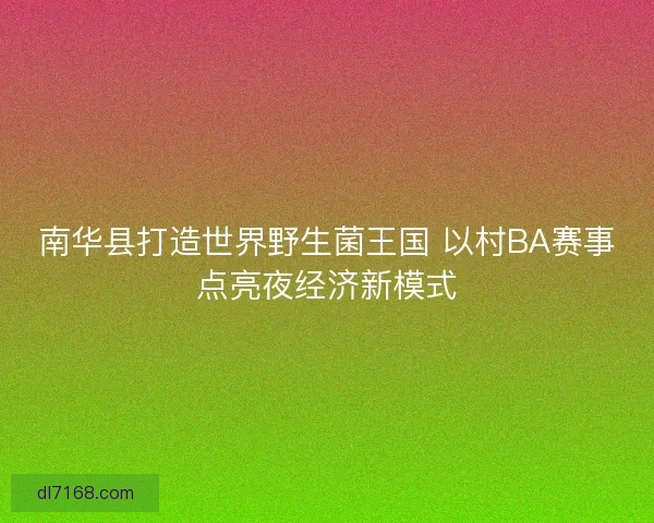 南华县打造世界野生菌王国 以村BA赛事点亮夜经济新模式
